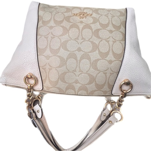 Coach Beige Signature Tote Bag with long strap - Picture 4 of 13